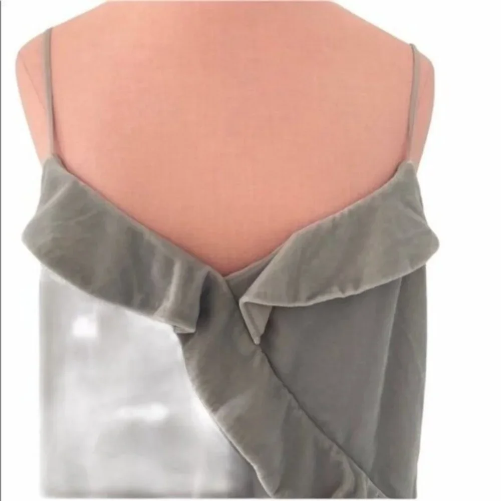 J. Crew Velvet Going Out Top in Metallic Silver Size 12 NWT